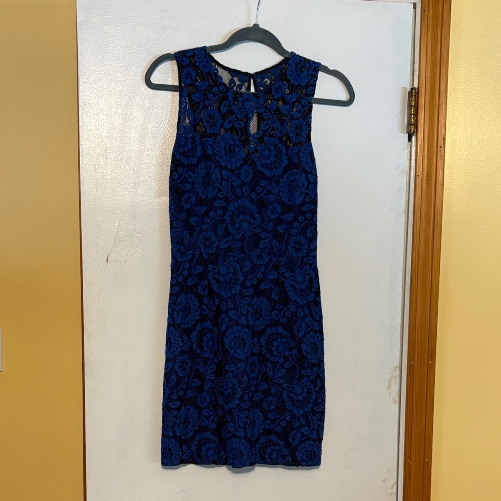 BB Dakota Navy Floral Lace Mini Dress